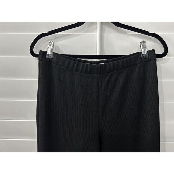 ST. JOHN COLLECTION Wool Blend Knit Black Stretch Pull On Dress Pants Size 8 - Picture 2 of 4